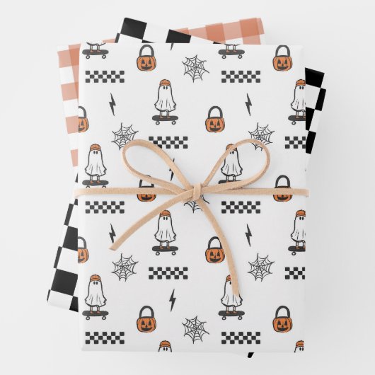 Halloween Ghost Skateboard Paper Sheets (In situ)
