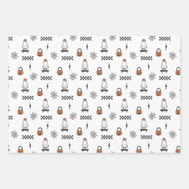Halloween Ghost Skateboard Papieren Bladen Inpakpapier Vel