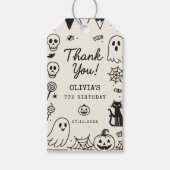 Halloween Ghost & Skeleton Verjaardag Bedankt Cadeaulabel (Voorkant)