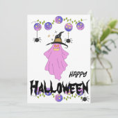 Halloween Ghost Skull Garland-Wenskaart Kaart (Staand voorkant)