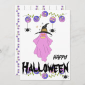 Halloween Ghost Skull Garland-Wenskaart Kaart (Voorkant / Achterkant)