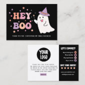 Halloween Ghost Small business dank u Visitekaartje (Voorkant / Achterkant)