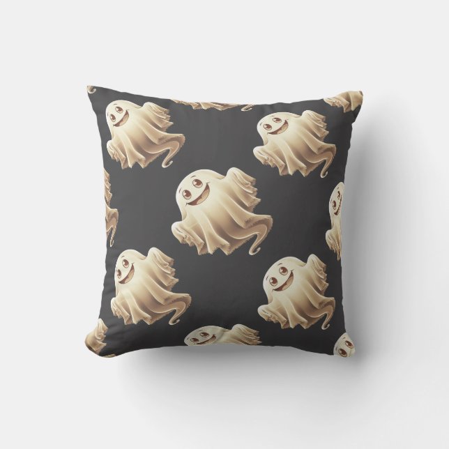 Halloween Ghost Smiling Kussen (Voorkant)
