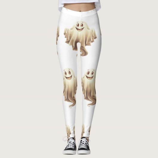 Halloween Ghost Smiling Leggings (Voorkant)