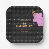 Halloween Ghost Spider Zwart Baby shower Party Papieren Bordje (Voorkant)