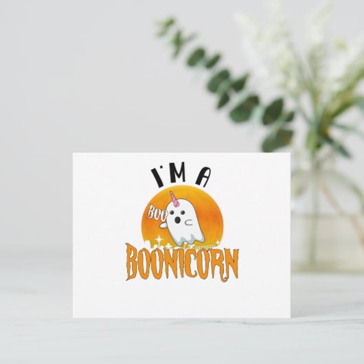 Halloween Ghost Spirit Boonicorn Unicorn Briefkaart (Staand voorkant)