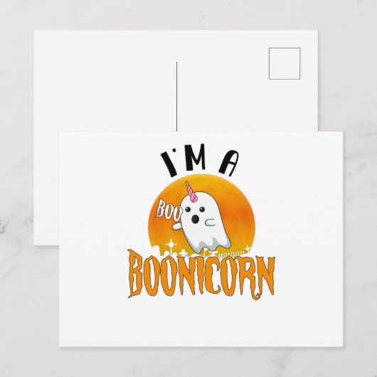 Halloween Ghost Spirit Boonicorn Unicorn Briefkaart (Voorkant / Achterkant)