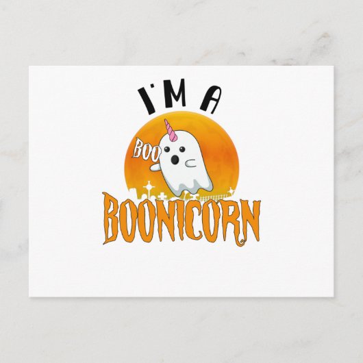 Halloween Ghost Spirit Boonicorn Unicorn Briefkaart (Voorkant)