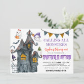 Halloween Ghost Spooktacular Birthday Party Kaart (Staand voorkant)