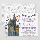 Halloween Ghost Spooktacular Birthday Party Kaart (Voorkant / Achterkant)