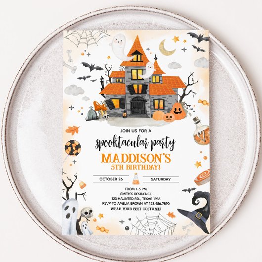 Halloween Ghost Spooktacular Birthday Party Kaart