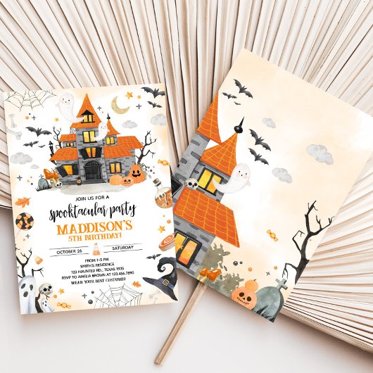 Halloween Ghost Spooktacular Birthday Party Kaart