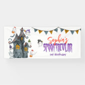 Halloween Ghost Spooktacular Birthday Party Spandoek (Horizontaal)