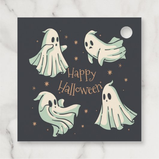 Halloween Ghost Spooktacular Happy Halloween Bedankjes Labels (Achterkant)