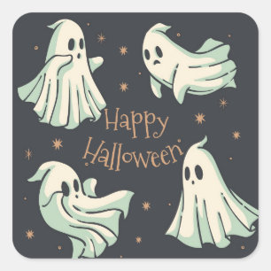 Halloween Ghost Spooktacular Happy Halloween Vierkante Sticker