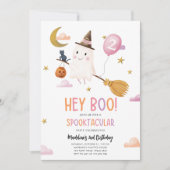 Halloween Ghost Spooktacular Hey Boo Meisje Verjaa Kaart (Voorkant)