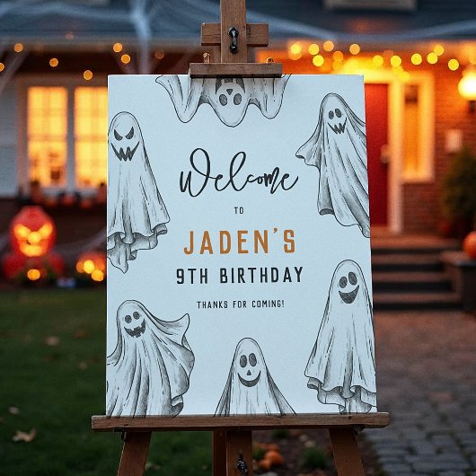 Halloween Ghost Spooktacular Verjaardag Welkomstbo Poster
