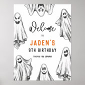 Halloween Ghost Spooktacular Verjaardag Welkomstbo Poster (Voorkant)