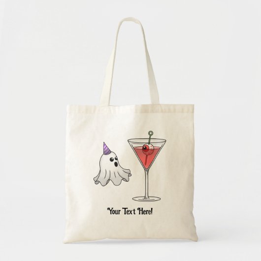 Halloween Ghost & Spooky Cocktail Tote Bag (Voorkant)