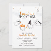 Halloween Ghost Spooky Een Verjaardagsfeestje Kaart (Voorkant)