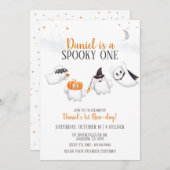 Halloween Ghost Spooky Een Verjaardagsfeestje Kaart (Voorkant / Achterkant)