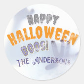 Halloween Ghost Spooky Horror Spirit Waterverf Ronde Sticker (Voorkant)