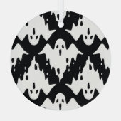 Halloween Ghost Spooky Naadloos Patroon Glas Ornament (Achterkant)