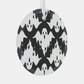 Halloween Ghost Spooky Naadloos Patroon Glas Ornament (Voorkant Rechts)