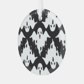Halloween Ghost Spooky Naadloos Patroon Glas Ornament (Voorkant links)