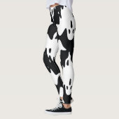 Halloween Ghost Spooky Naadloos Patroon Leggings (Links)