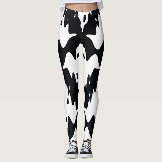 Halloween Ghost Spooky Naadloos Patroon Leggings (Voorkant)