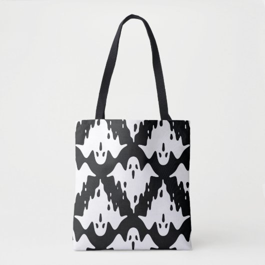 Halloween Ghost Spooky Naadloos Patroon Tote Bag (Voorkant)