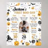 Halloween Ghost Spooky One Birthday Milestone Poster (Voorkant)