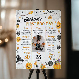 Halloween Ghost Spooky One Birthday Milestone Poster