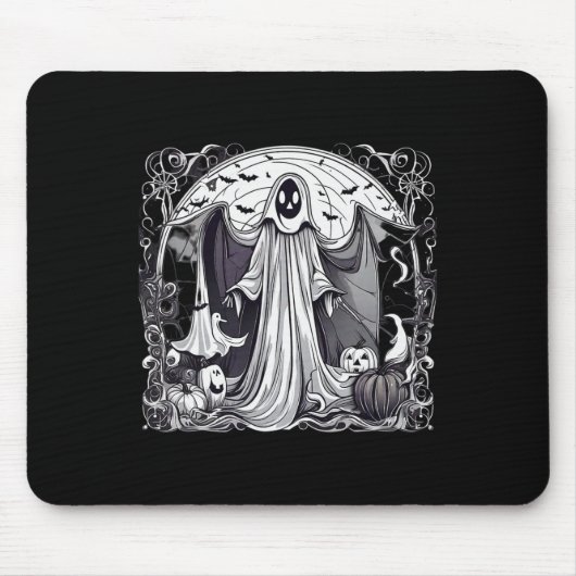  Halloween Ghost Spooky Scary Graveyard Pri Muismat (Voorkant)