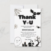Halloween Ghost Spooky Verjaardagsfeestje Bedankkaart (Voorkant)