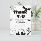 Halloween Ghost Spooky Verjaardagsfeestje Bedankkaart (Staand voorkant)