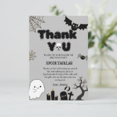 Halloween Ghost Spooky Verjaardagsfeestje Bedankkaart (Staand voorkant)