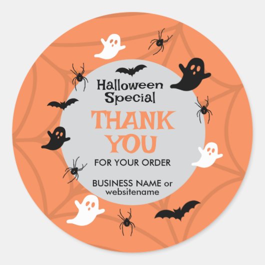 Halloween Ghost Spooky Vibes Bedankt Ronde Sticker (Voorkant)