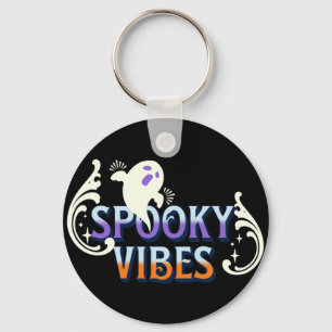 Halloween Ghost Spooky Vibes Typography Lettering Sleutelhanger