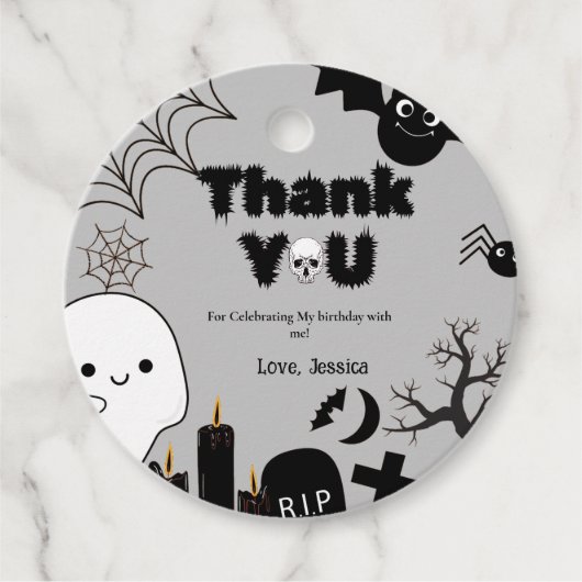 Halloween Ghost SpookyBedankt Verjaardagsfeest Bedankjes Labels (Voorkant)