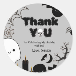 Halloween Ghost SpookyBedankt Verjaardagsfeest Ronde Sticker