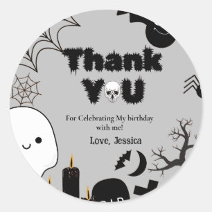 Halloween Ghost SpookyBedankt Verjaardagsfeest Ronde Sticker