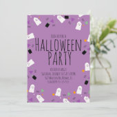 Halloween Ghost Strooisel Verjaardagsfeest Kaart (Staand voorkant)