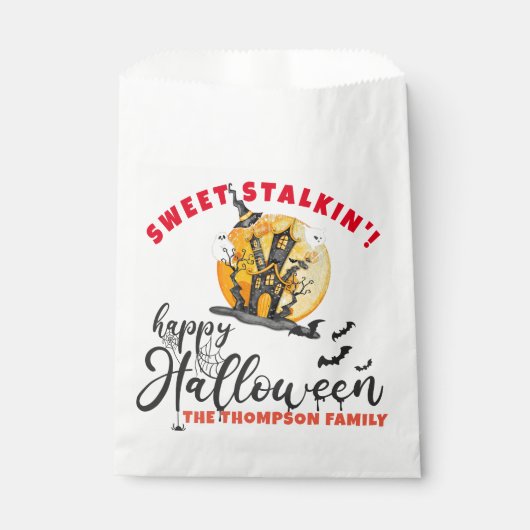 Halloween Ghost Sweet Stalking Trick Behandelen Go Bedankzakje (Voorkant)