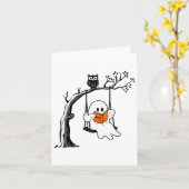 Halloween Ghost Swing Lezen Kostuum Vrouwen Kaart (Gele Bloem)