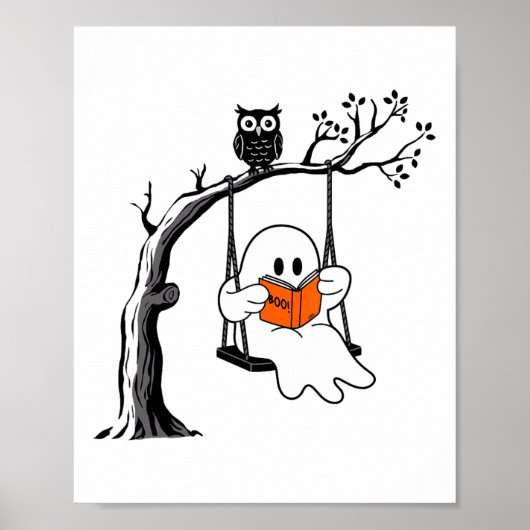 Halloween Ghost Swing Lezen  Kostuum Vrouwen Poster (Voorkant)