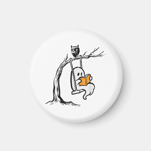 Halloween Ghost Swing Reading Magneet (Voorkant)