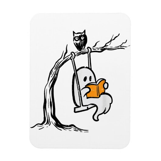 Halloween Ghost Swing Reading Magneet (Verticaal)