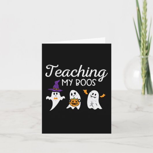 Halloween Ghost Teachers Lesgeven Mijn Boos Kostuu Kaart (Voorkant)